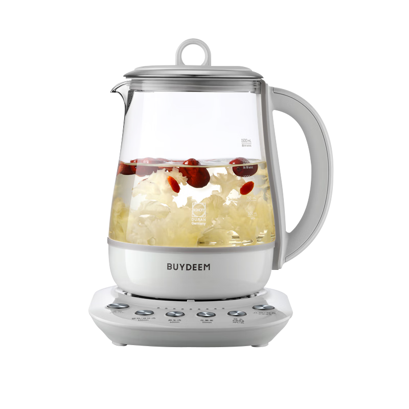 北鼎(Buydeem)【無膠水】養(yǎng)生壺中藥壺多功能養(yǎng)生壺迷你玻璃煮茶器煮茶壺?zé)畨?.5L K123豬豬粉