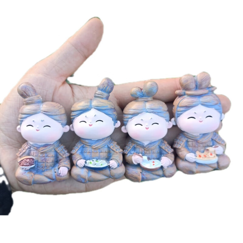 宰搂兵马俑冰箱贴 西安文创卡通兵马俑冰箱贴秦始皇陵博物馆同 兵马俑吃肉夹馍+彩盒+西安贴纸