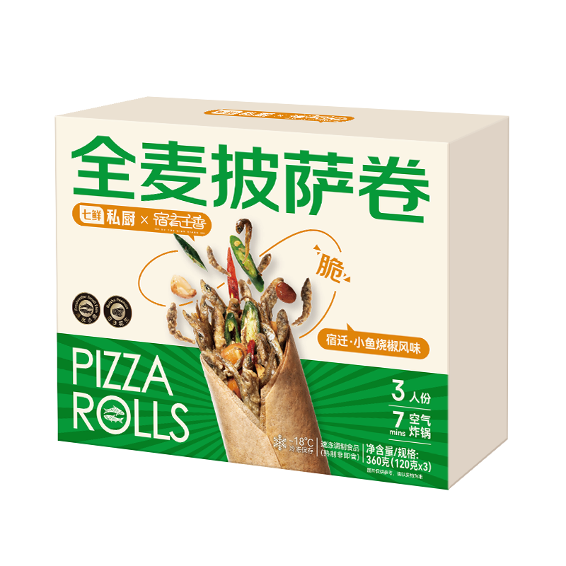 七鲜私厨 宿迁卷饼尖椒小鱼360g 早餐小鱼卷饼手抓饼 3人份下酒菜