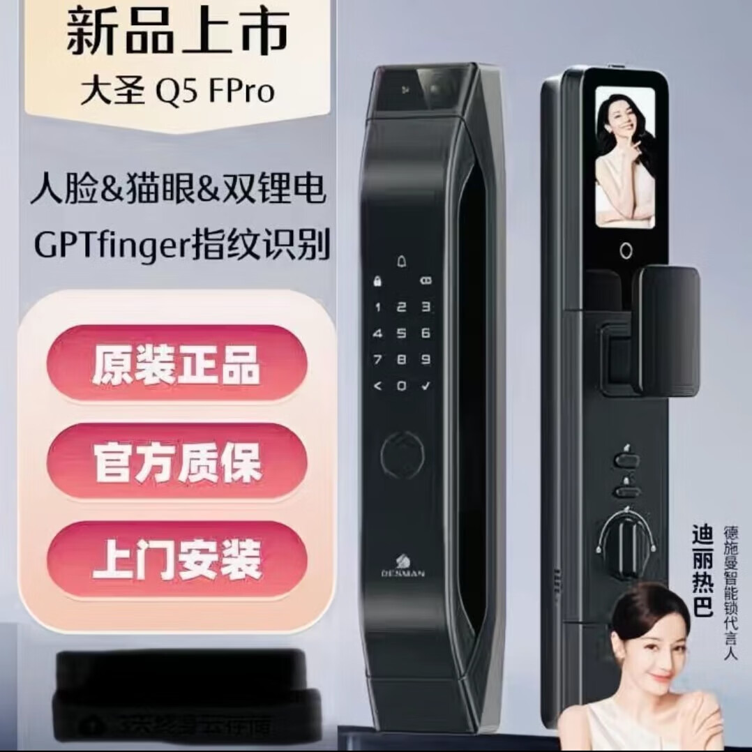 德施曼智能门锁Q5MPro猫眼大屏指纹锁全自动智能锁大圣（标准版） 德施曼Q5Fpro大屏人脸识别