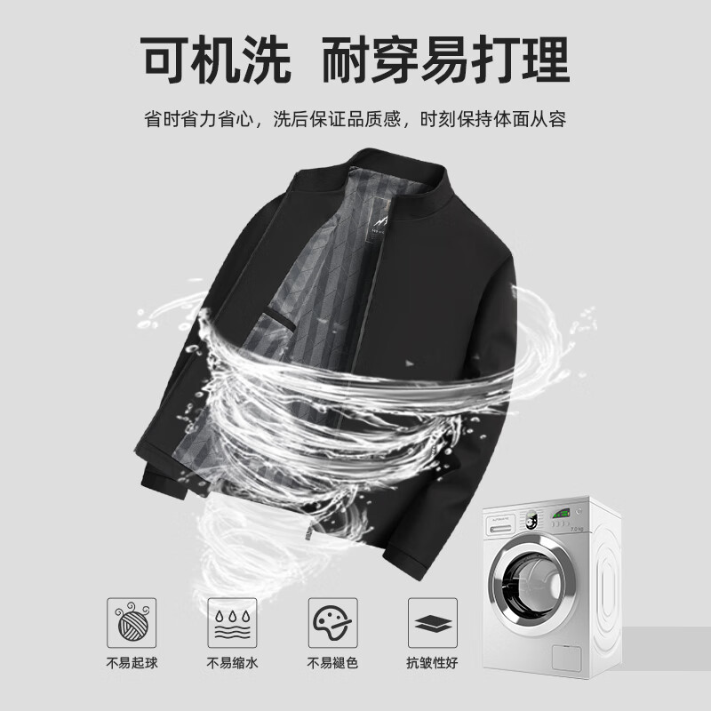 杉杉夹克男秋冬新款商务休闲立领上衣日常通勤行政拉链外套男 灰绿 4XL /195