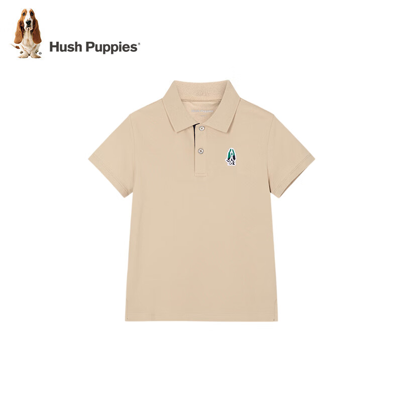暇步士(Hush Puppies)童装儿童男大童夏季新款透气舒适时尚休闲风儿童POLO短袖 冰晶蓝 130