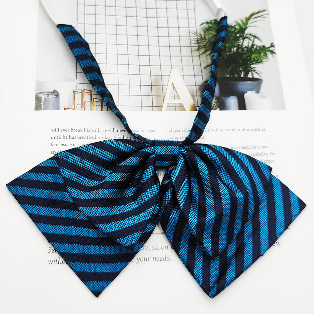 【精选】双层蝶形加大JK领结领花学士服百搭通用条纹蝴蝶结女 S2C-01