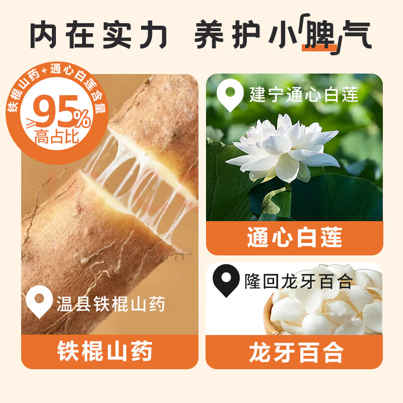 巧农婆莲子百合山药粉养胃早餐代餐免熬煮冲泡即食粉无添加粗粮营养米糊 【推荐周期装】 245g*6袋 -42小包