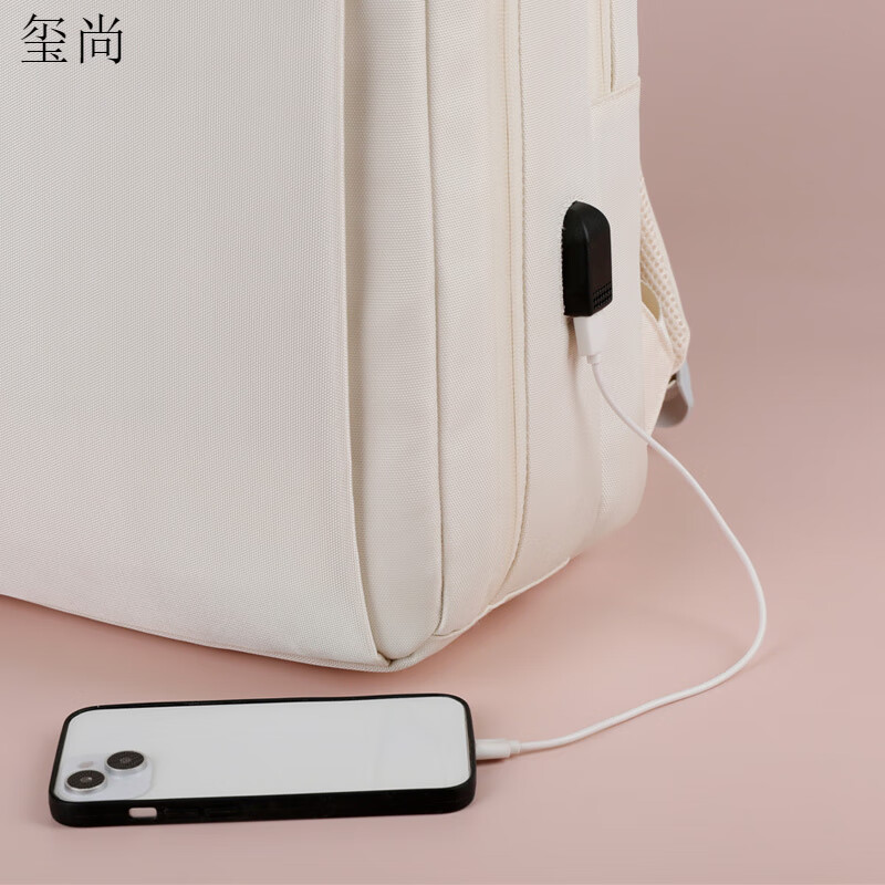 玺尚适用于华硕无畏16/PRO16电脑包无畏Pro15/16/17寸笔记本双肩背包 升级新款象牙白+黑色无畏黑字 气 17.3英寸 可放全键盘