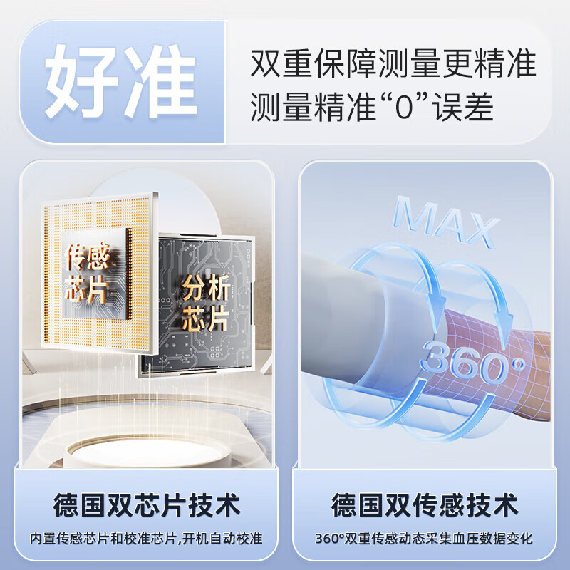 XAXR臂筒式血压计臂式血压仪家用医用级高精准医用测血压 【HSYL-XY13】锂电/臂托自动纠错/心脉同测 【孝敬长辈臻选】可充电/电池/插电+臂托自动纠错