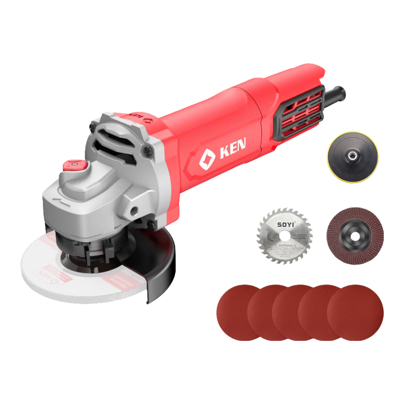 銳奇（KEN）角磨機9810A瓷磚切割機拋光機打磨機950W后開(kāi)關(guān)木材切割/打磨套餐