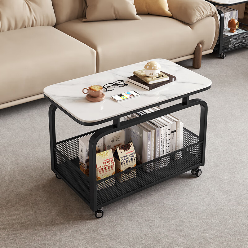 杉臻高级感可移动茶几沙发边柜侧边柜客厅家用岩板小边几轻奢2026新款 黑架【潘多拉岩板】60*60*60