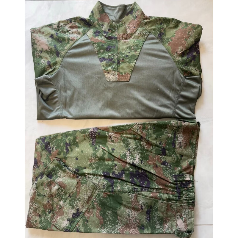 新款正版叢林蛙服戶外原廠吸汗透氣夏季迷彩蛙服水墨紋單上衣褲子 星綠色蛙服【衣+褲】 170/92-96