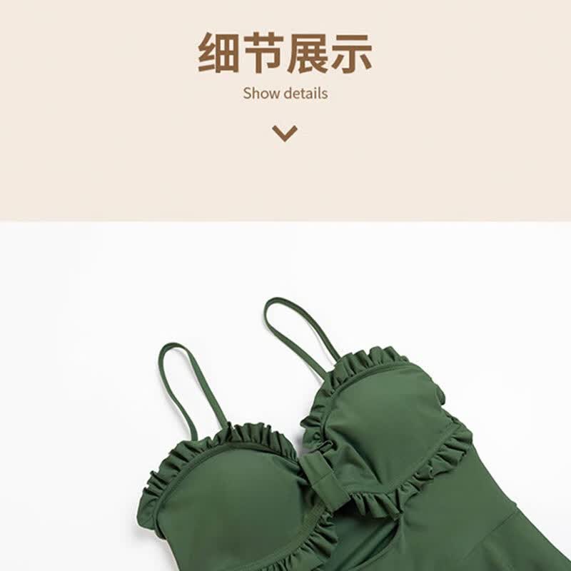 翊尚美泳衣女保守显瘦遮肚防晒罩衫两件套连体套装学生聚拢小胸户外沙滩 黑色 【防晒罩衫+打底裤】 均码 【推荐80-120斤】