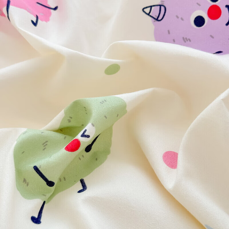 软贝小清新被套单人床单款宿舍三件套四季通用被罩四件套 糯米团 床单款 2.0m四件套(被套200*230cm