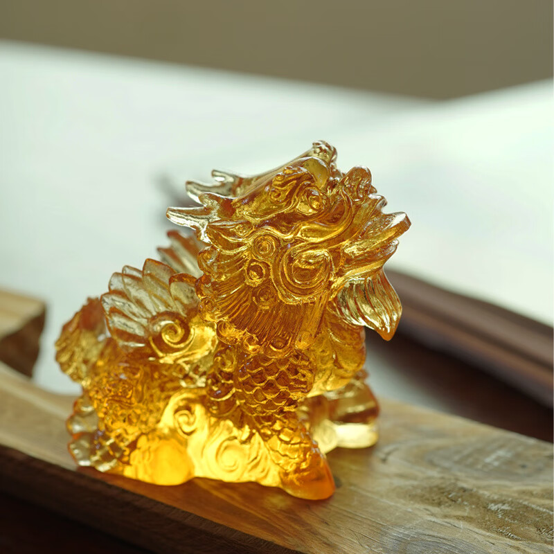 玉美和2025蛇年吉祥物飞天麒麟摆件客厅茶桌茶宠桌面装饰品小摆件