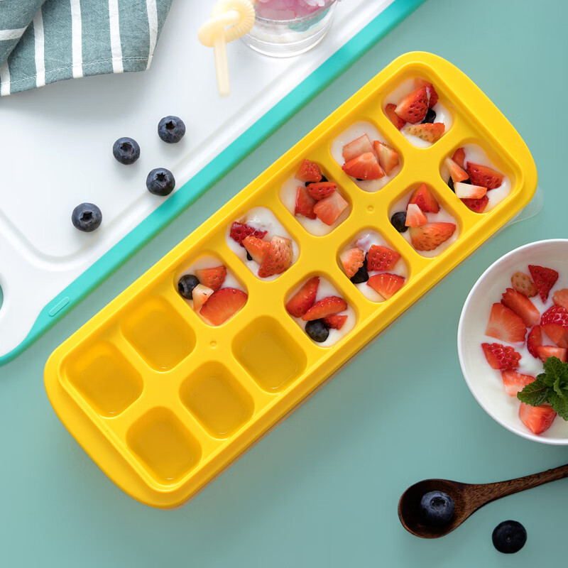 茶花（CHAHUA）制冰盒冰格冰块模具冰箱食品级冰块神器家用自制冻冰冰块盒 【随机颜色】2个装