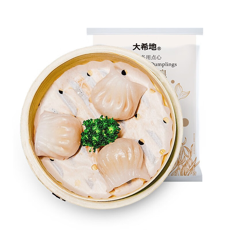 大希地 水晶虾饺皇 广式手工早茶点心 每袋12只300g*4袋