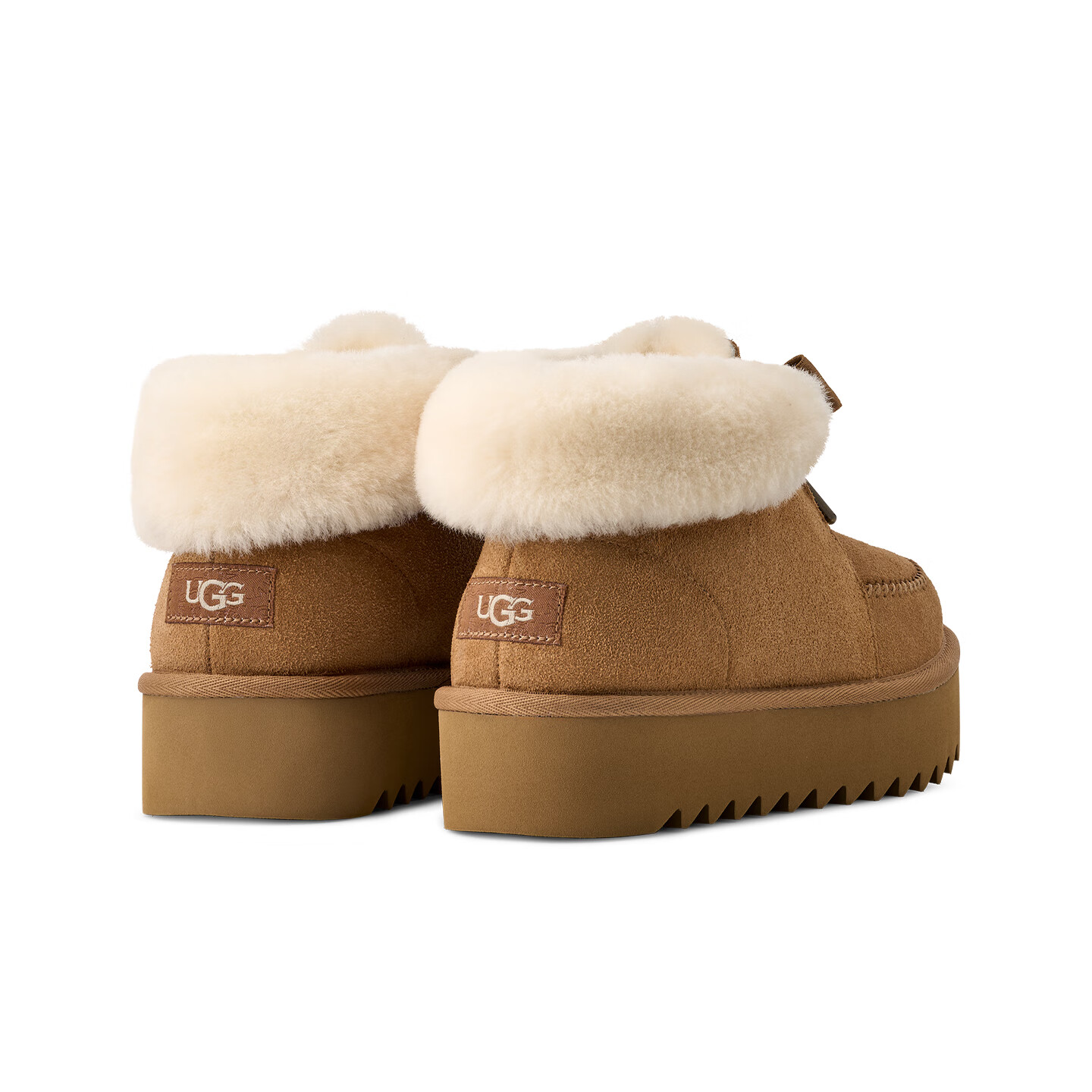 UGG秋季新款女士舒适蝴蝶结厚底可翻折鞋领休闲懒人毛毛鞋1174570 CHE | 栗色 38