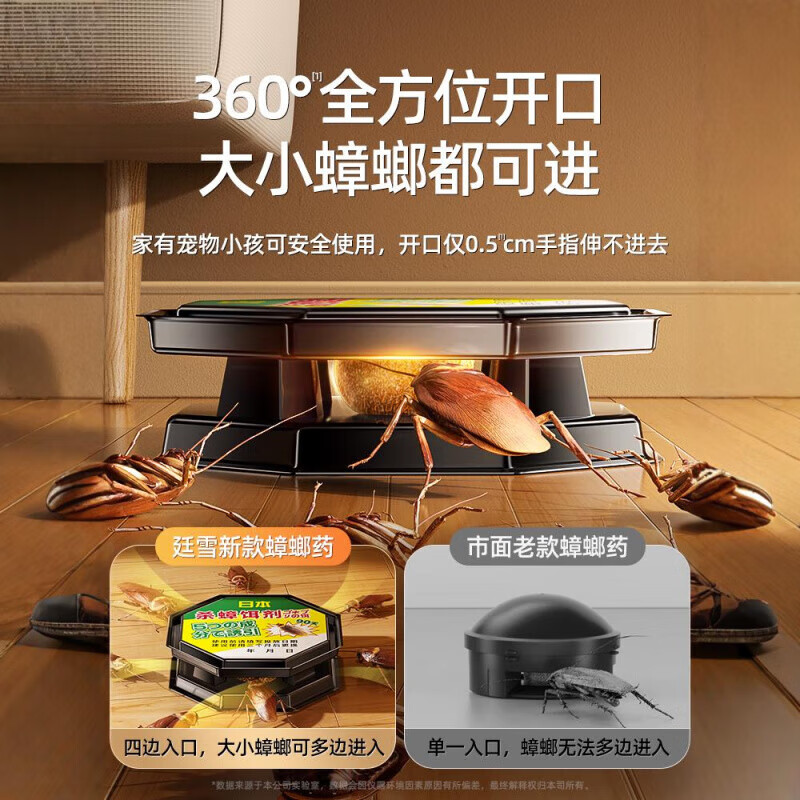 创惠仁日本蟑螂药强效商用一窝端除蟑螂厨房魔盒家用灭除杀蟑胶饵全神器 12枚装【全屋无蟑螂 连环灭杀】