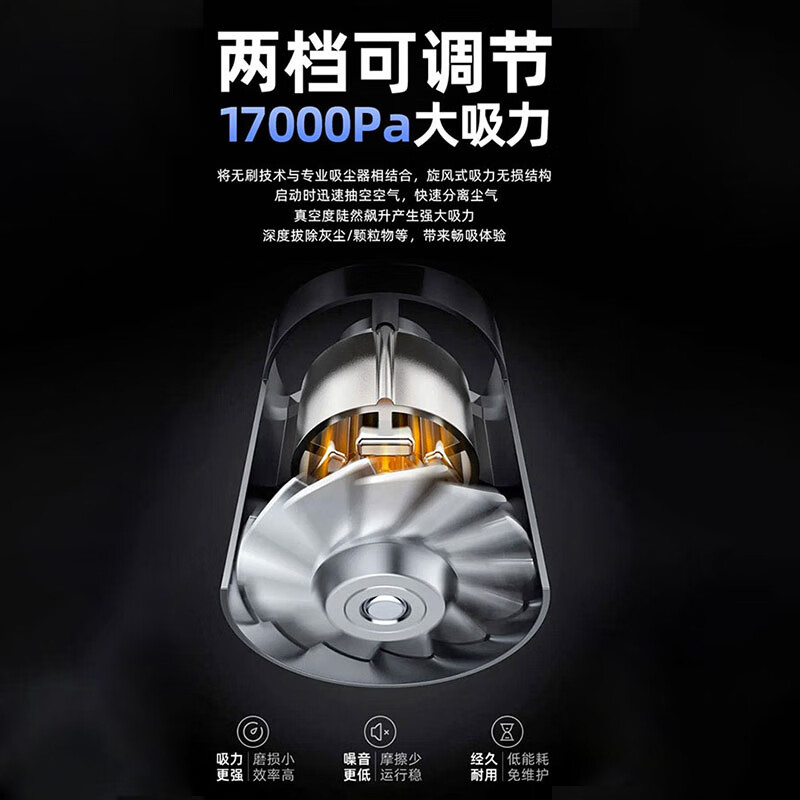 MOTOFEEL无线吸尘器箱式大容量车载吸尘器家用工业大功率便携商用干湿吹吸一体机 干湿两用吸尘器【2电池1充电器】无刷电机