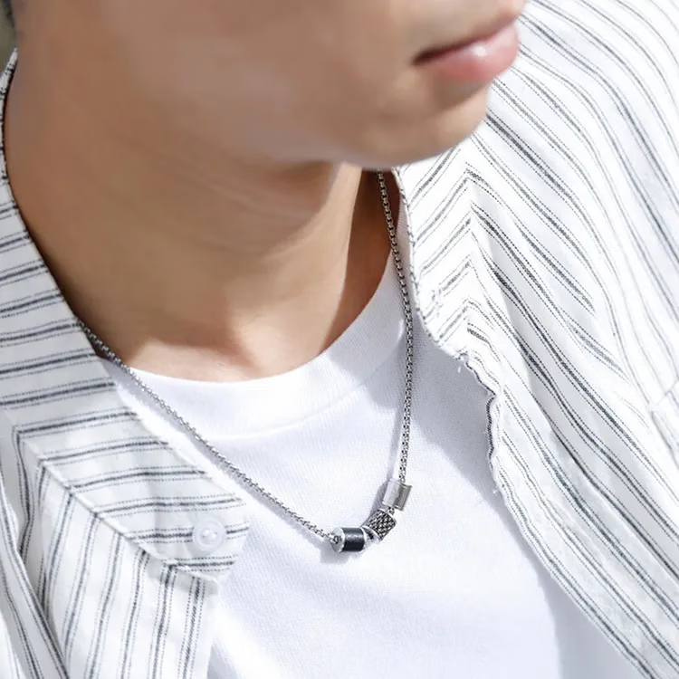 阿玛尼（ARMANI）男士项链易烊千玺同款小蛮腰串珠锁骨链情侣项链七夕礼物送男友 EGS2383020易烊千玺同款