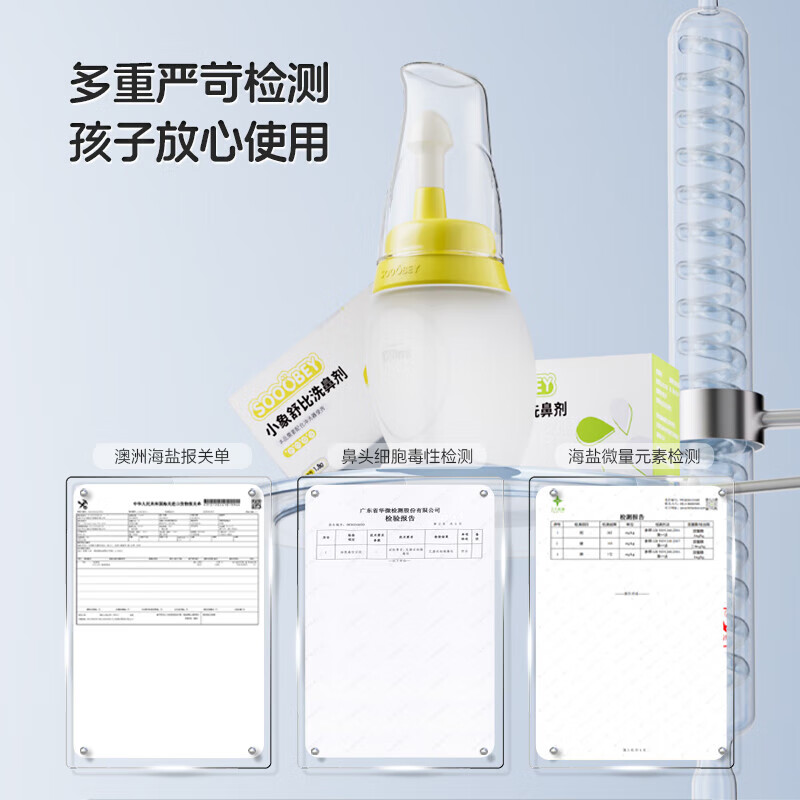 小象舒比手动洗鼻器鼻腔清洗器儿童家用成人生理盐水冲鼻子鼻塞流涕通鼻 【4+可用】120ml洗鼻器+1.8g*30袋
