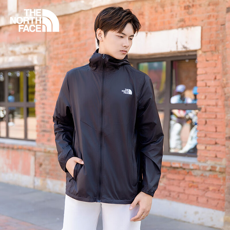 北面(The North Face)防晒衣男皮肤衣户外运动休闲UPF50+薄风衣25春夏新品|8C0T JK3/黑色 L /175