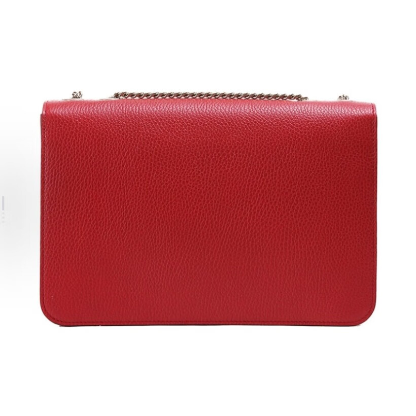 古驰（GUCCI）按扣开合荔枝纹 链条包 包女包 斜挎包 奢侈品 轻奢圣诞节510304 红色大号长28cm宽7.5cm高18.7cm