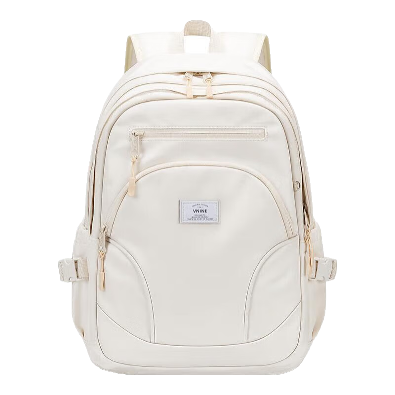 第九城書包初中女生中學(xué)生背包高中大學(xué)生電腦包輕便休閑高中學(xué)生雙肩包 米兔白