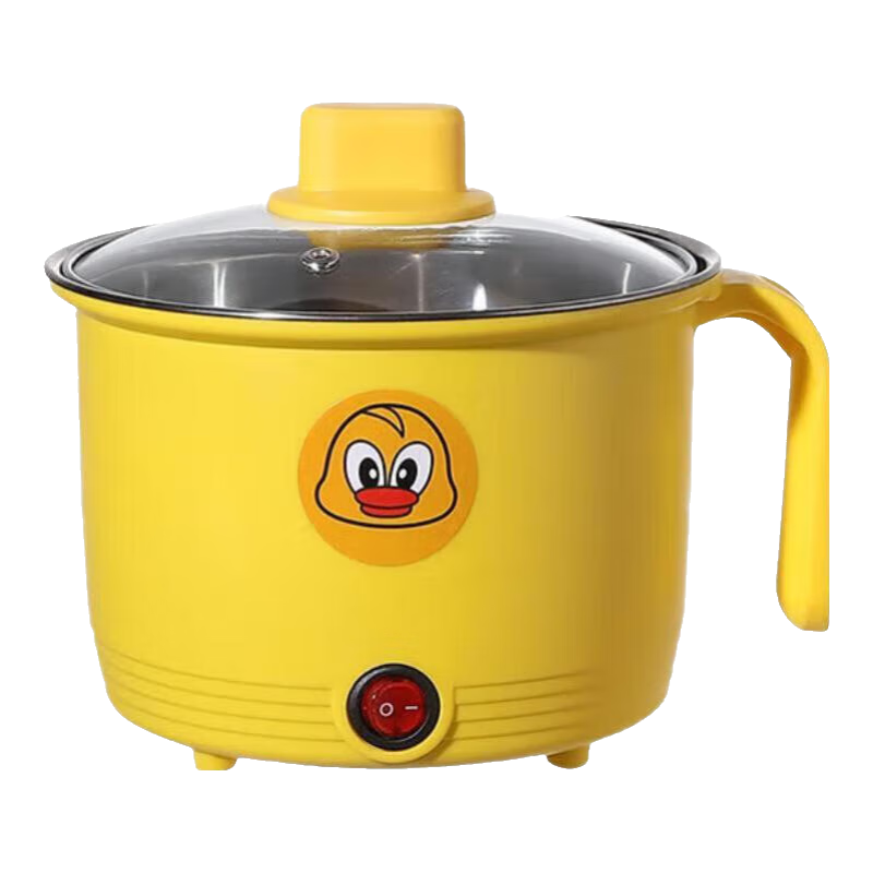 电煮锅小电锅泡面锅电火锅专用锅小型1-2人 泡面碗电锅一体多功能锅宿舍小锅煮面锅 1.2L 不锈钢内胆+塑料蒸笼