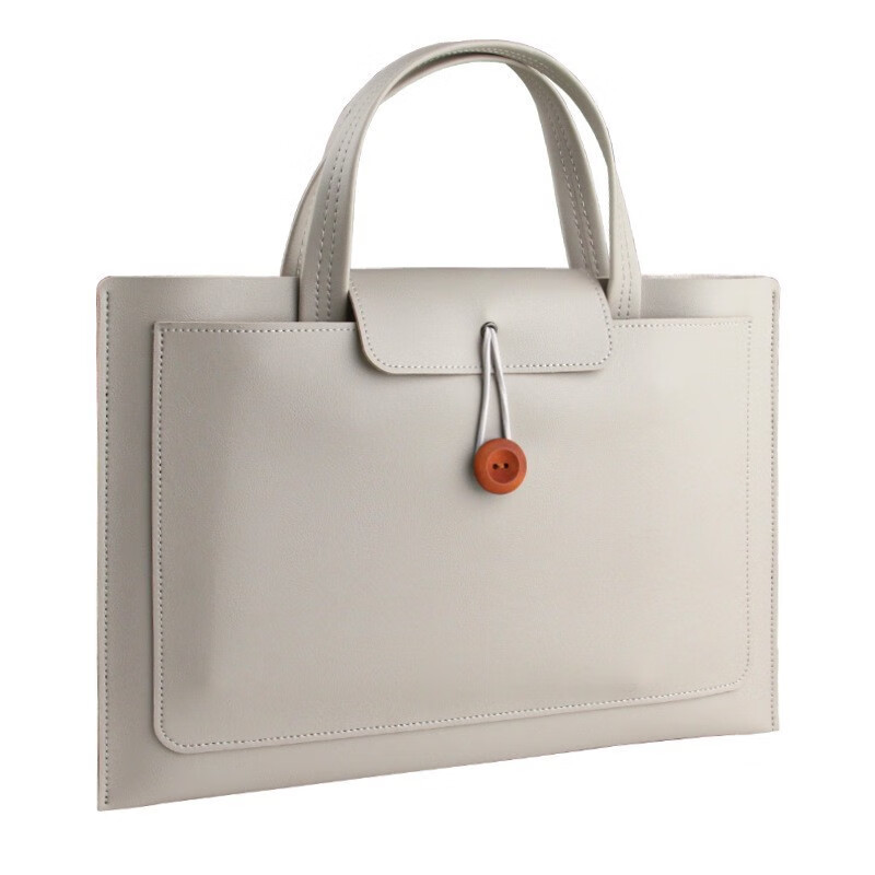 【创意】电脑包笔记本电脑包手提电脑包时尚公文包适用于苹果华为 浅灰色 13-14寸(25*36)CM