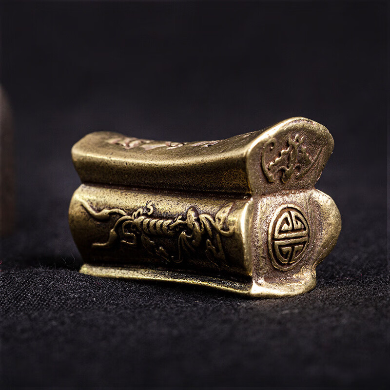 出写【2022】棺材摆件 纯黄铜复古法手工匠作旧典藏风艺术小迷你棺材