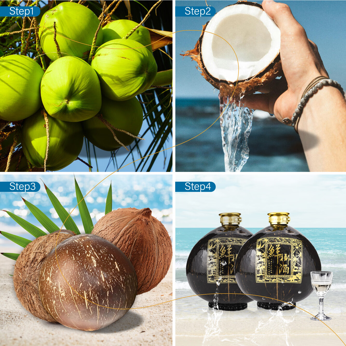 苏仙椰情海南特产椰子酒52度浓香型粮食酒纯粮酒白酒名酒2瓶露酒送礼酒水 52度 450mL 2瓶 喜宴版 椰子瓶(送2个手提袋)