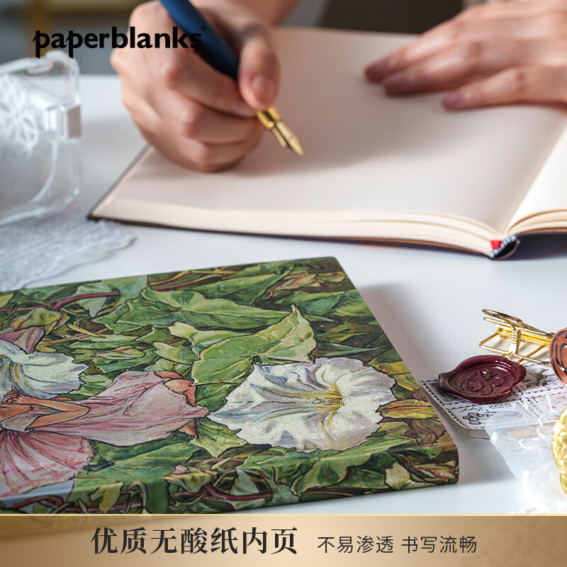 paperblanks佩兰克笔记本本子花仙子旋花仙子日记本少女心高颜值精美手账本手帐记事本学生文具生日礼物 【软壳绑带款】中本/空白