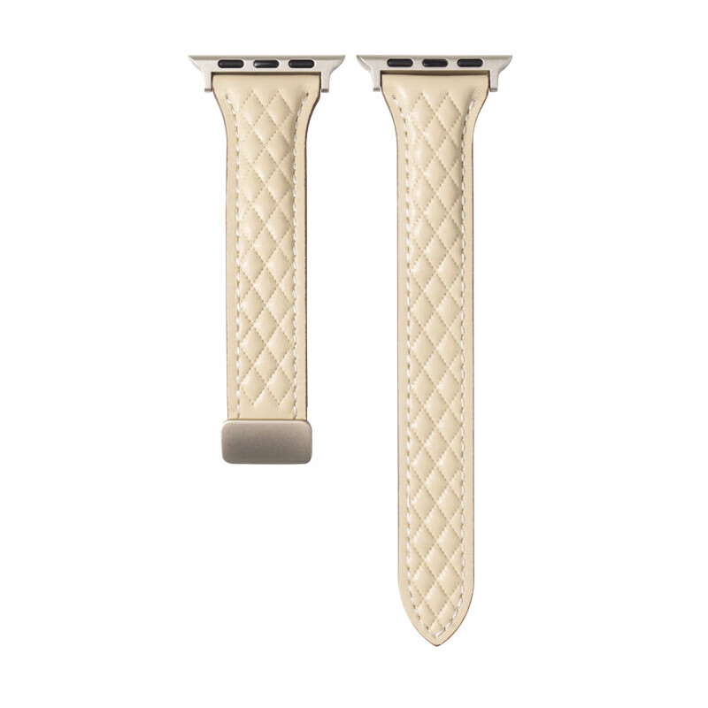 格汇【真皮菱格纹表带】适用苹果手表iwatchs11表带s10/9/8小蛮腰腕带Ultra/se磁吸时尚女款品牌原装 星光色 适用iwatch10/11【42MM表盘】