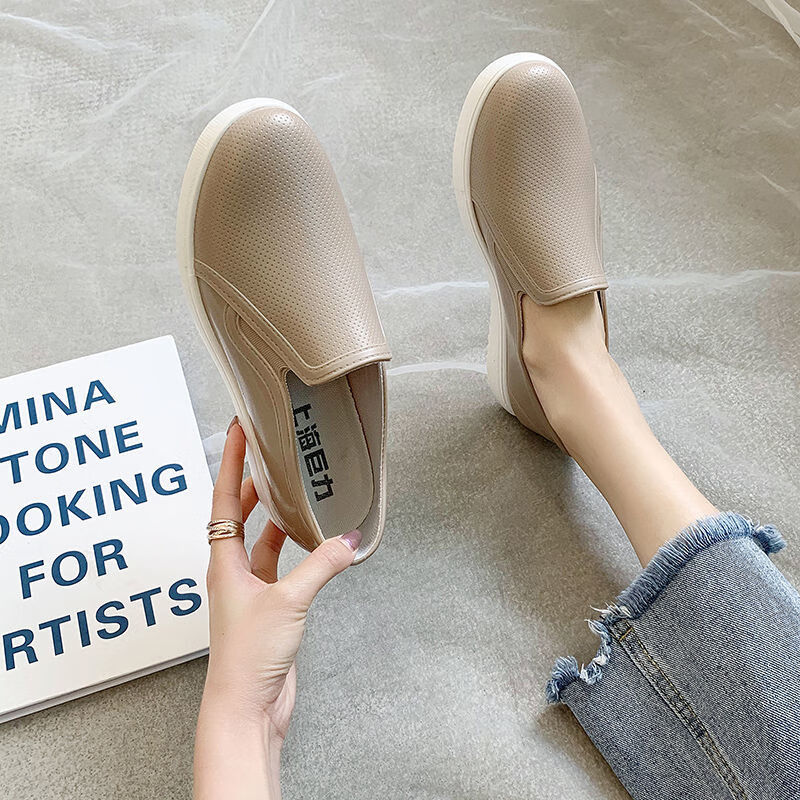 韩琳奴新款正品巨力防滑防水雨鞋女士成人水鞋短筒厨房防油工作胶鞋雨靴 【巨力正品-防滑防臭】卡其色 40 京东折扣/优惠券