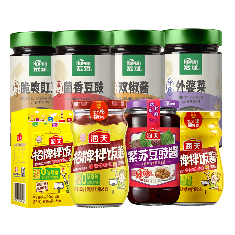 海天 拌饭酱 拌面酱 拌饭拌面酱组套 7瓶装