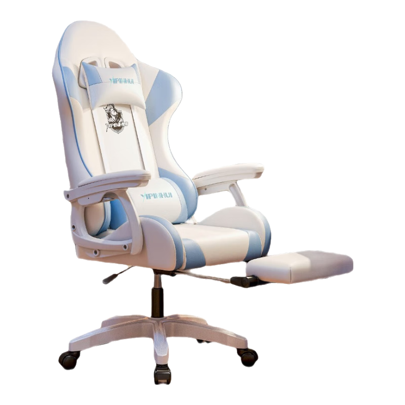 椅品匯(yipinhui)游戲電競座椅工學(xué)椅家用人體工學(xué)電腦椅宿舍休閑可躺椅坐姿可躺調 升級-135可躺-玉桂藍-鋁腳+擱腳 鋁合金腳--承重400斤