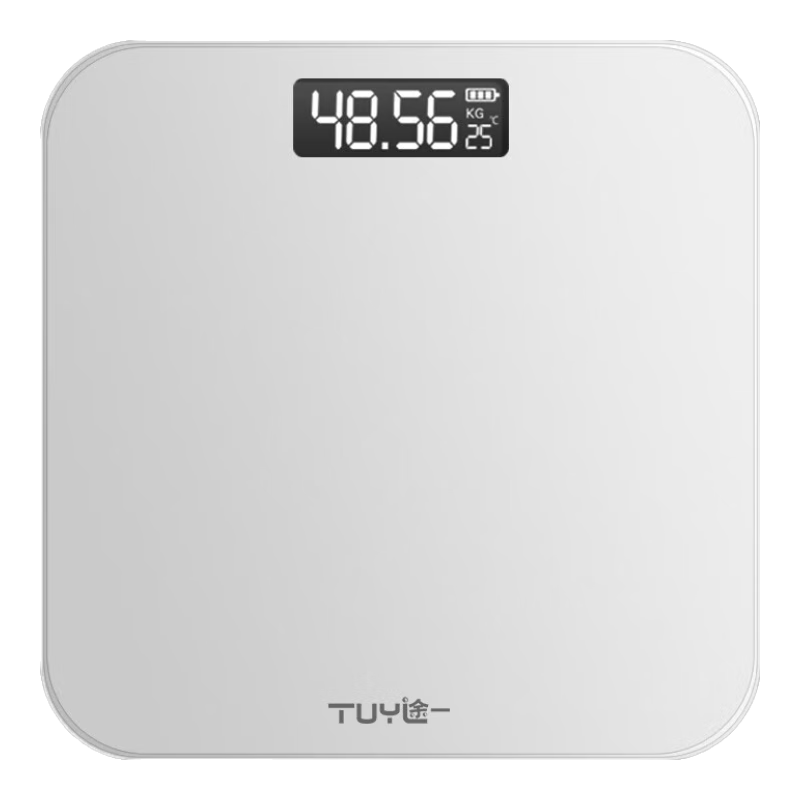 体脂秤电子秤体重秤称体重支持HUAWEI HiLink小米苹果适用家用减肥专用精准宿舍体重秤鸿蒙生态 纯净白【电池款】体重秤