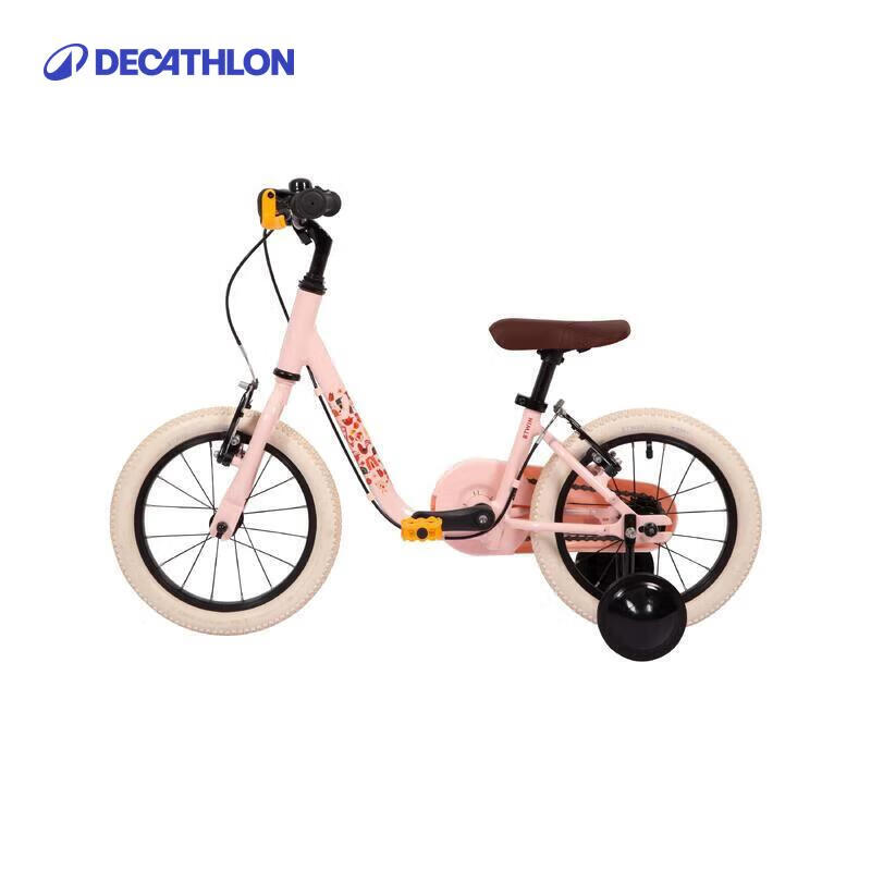 迪卡侬儿童自行车14寸轻便安全易学平衡自行车儿童单车粉色-5156281