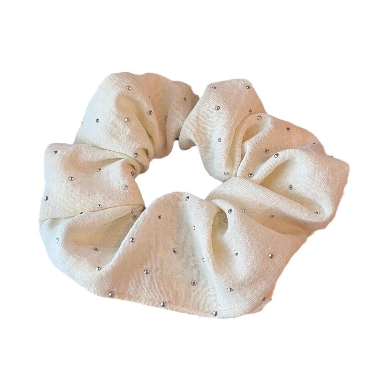 加恩倍薄荷曼波发饰蓝绿色大肠发圈新款头绳复古法式高级感韩系温柔 白色+浅绿各一个装