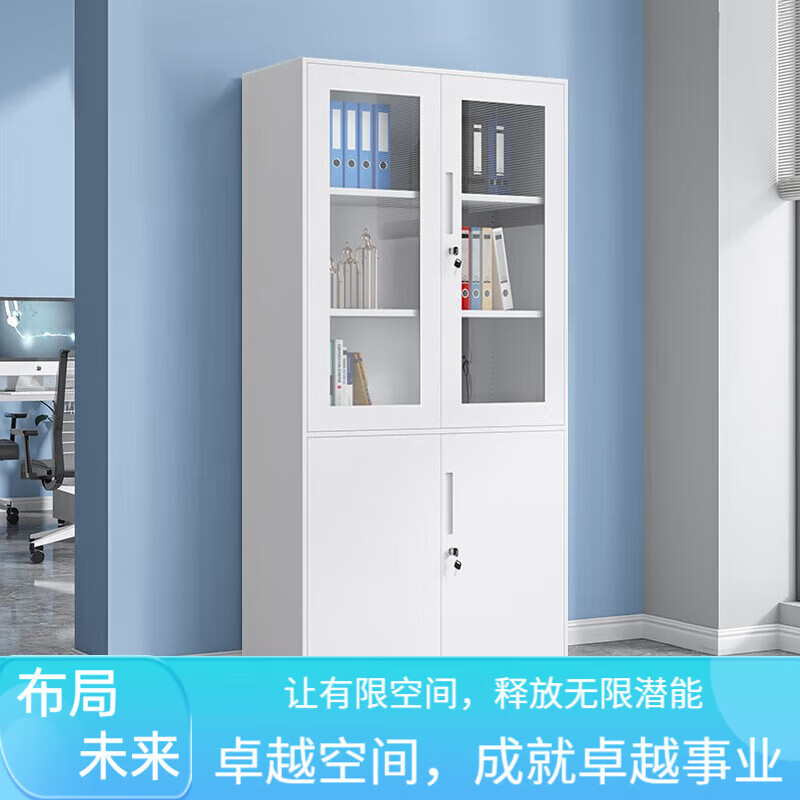 常晟（CHANGSHENG）文件柜辦公柜鋼制鐵皮柜資料柜檔案柜儲物拆裝柜薄邊純白加厚款 大器