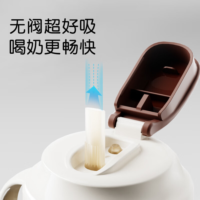 a2吸管直饮杯1岁以上PPSU大容量奶瓶3-6岁婴幼儿宝宝水杯喝奶牛奶杯 无阀直饮水杯（棕色） 260ml