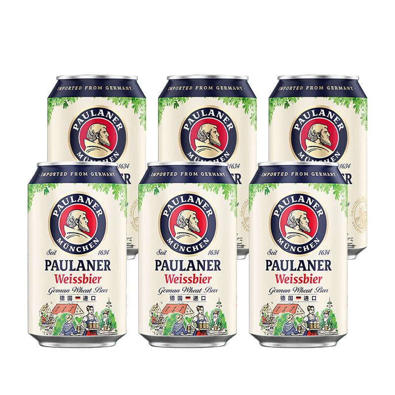 保拉纳（Paulaner）德国产保拉纳柏龙小麦啤酒330ml瓶装/罐装/听装原装进口精酿白啤 小麦 330mL 6罐 26年7月到期