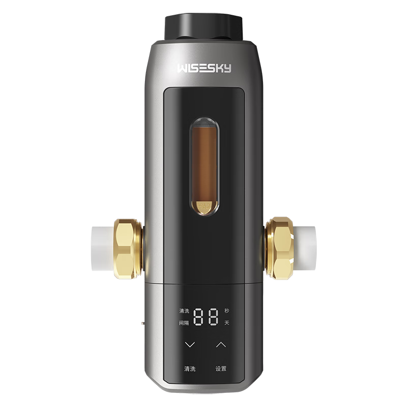 WISESKY韦思卡尔超12T大通量全自动款反重力前置过滤器25微米活鳃叠片反冲洗家用净水器WSP-85-80T Pro