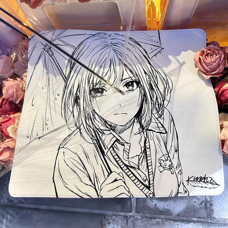 Kuroha Moment 片刻聚氨酯底胶白色包边二次元游戏鼠标垫 Moment特别版