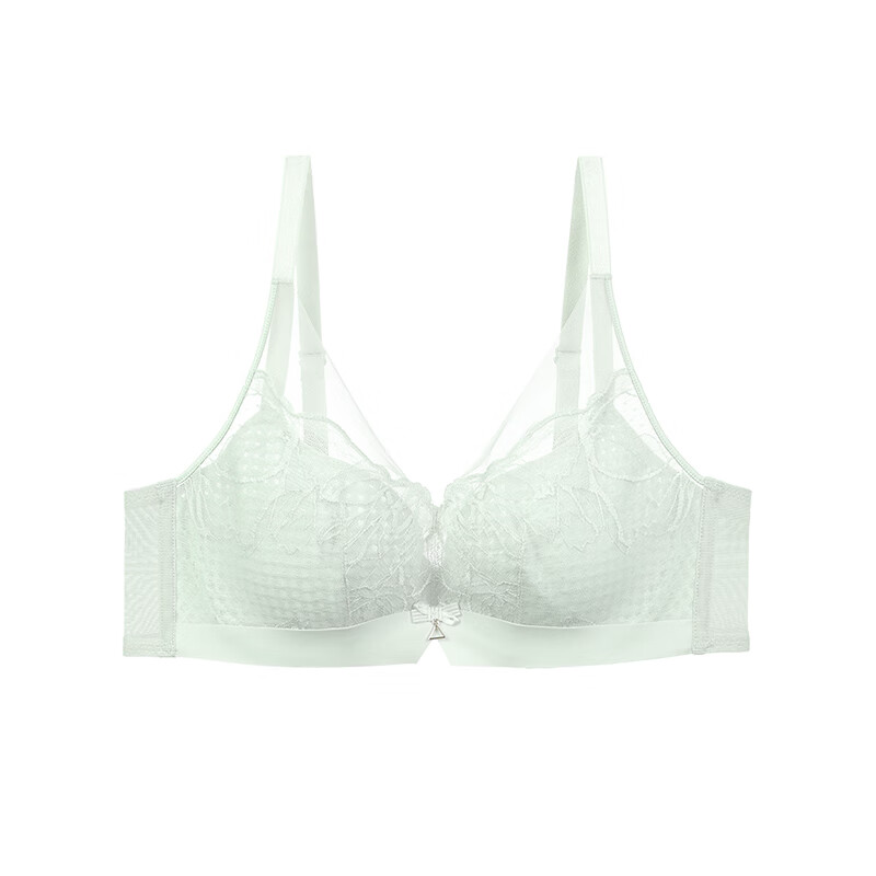 安莉芳【风巢杯】专柜新品蕾丝深v性感文胸女大胸显小内衣EB00820 灰绿色GYG 90D