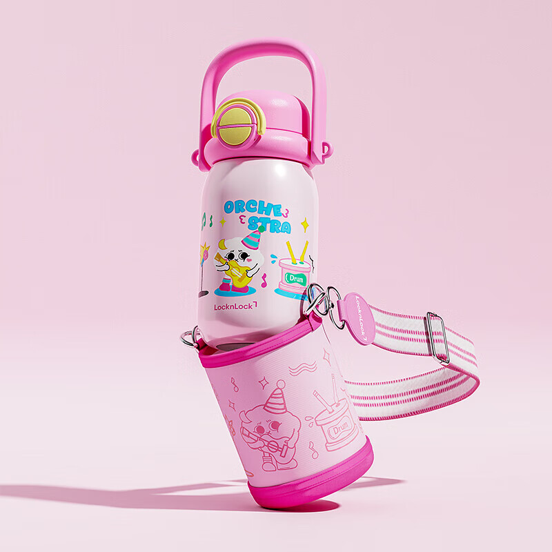 乐扣乐扣（LOCK&amp;LOCK）儿童保温杯吸管杯316不锈钢幼儿园小学生户外双饮水杯580ml粉色