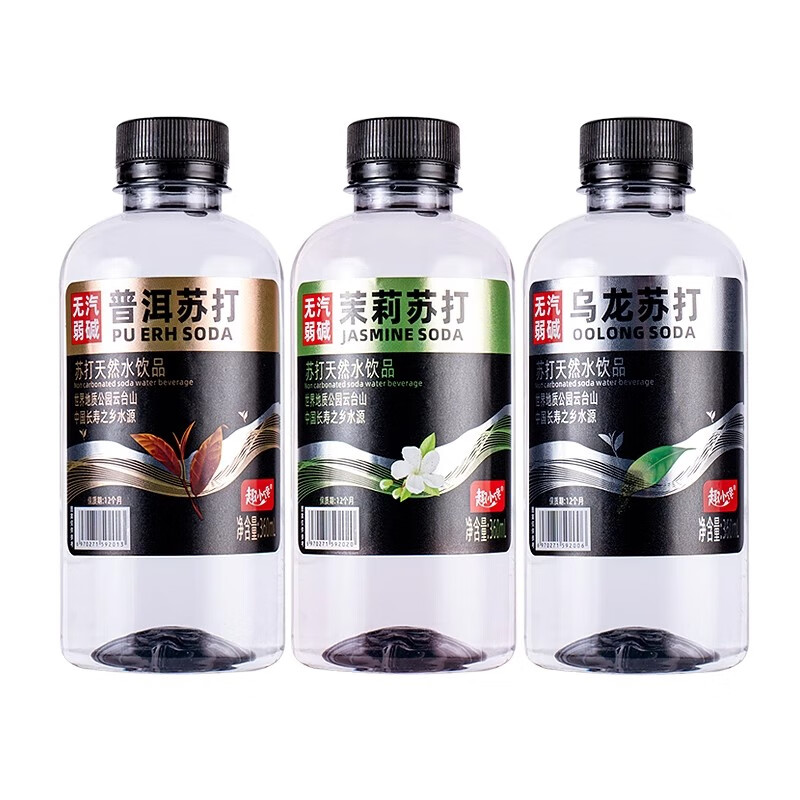 茶味苏打水360ml整箱弱碱饮用水茉莉普洱苏打天然水饮品碱性入口 普洱苏打天然水360ml*12瓶