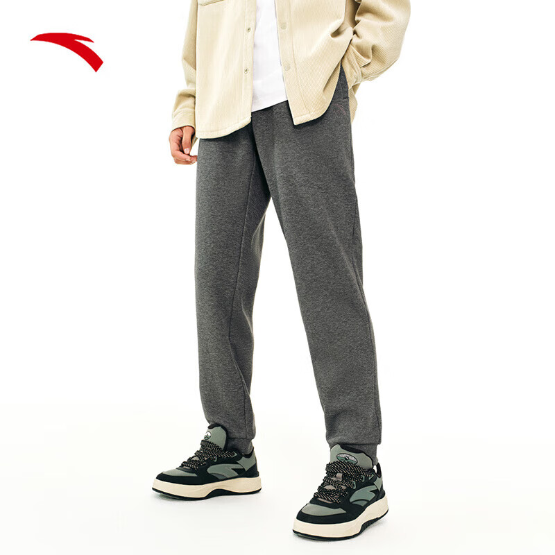 安踏运动长裤卫裤男加绒裤子束口通勤休闲长裤保暖针织裤