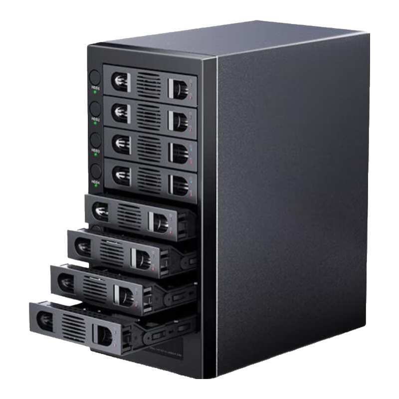 優(yōu)越者 硬盤柜多盤位磁盤raid陣列柜硬盤存儲架2.5/3.5英寸通用SATA串口外置硬盤架機械硬盤籠矩陣硬盤盒 八盤位USB4.0帶獨立開關(guān)【兼容雷電3/4】