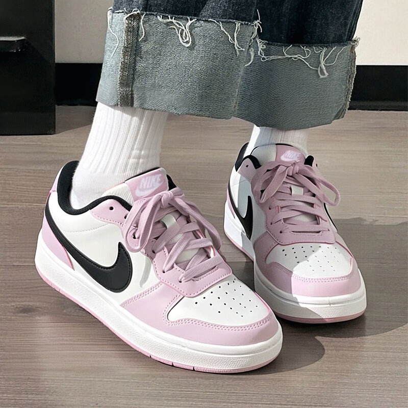 耐克（NIKE）女鞋板鞋 2026春夏季新款平底低帮简版空军学生休闲鞋运动鞋子女 粉紫色/樱花粉/推荐 /COURT BOROUGH 39
