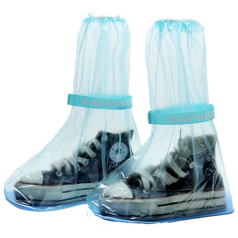 山顶洞人 雨鞋套 男女通用 防水雨天防滑鞋套 非一次性雨具 加厚耐磨防雨靴套鞋套 CM9006 蓝色 XXL